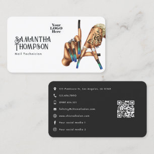 Carte De Visite Chic Los Angeles LA Sign Nail Salon Brandon