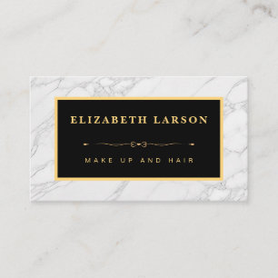 Carte De Visite Chic maquillage Marbre Argent Artiste Salon des ch