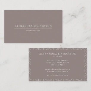 Carte De Visite Chic Minimaliste Créatif Art Déco Brun Taupe