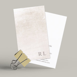 Carte De Visite Chic minimaliste Monogram Marbre blanc ivoire
