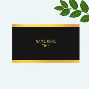 Carte De Visite Chic Minimaliste Or et Noir