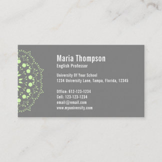 Carte De Visite Chic Modern Professional Green and Grey QR Code