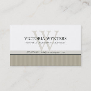 CARTE DE VISITE chic moderne monogramme pâle brun