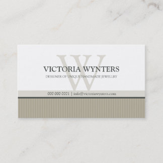 CARTE DE VISITE chic moderne monogramme pâle brun