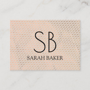 Carte De Visite Chic Monogramme Cross Hatch