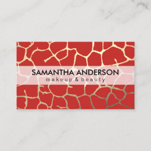 Carte De Visite Chic Motif contemporain rouge noir