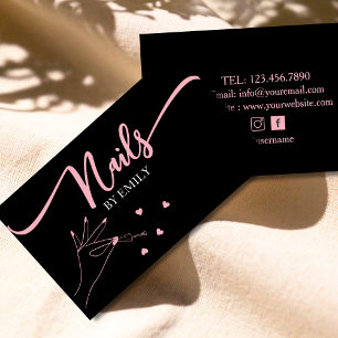 Carte De Visite Chic Nail Salon Manicurist Main
