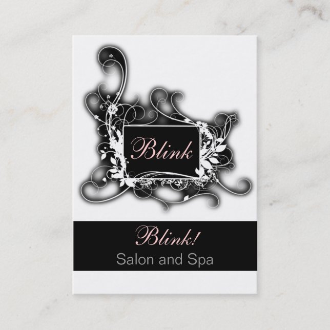 carte de visite chic noir et blanc (Devant)