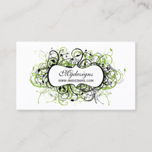 carte de visite chic noir et vert