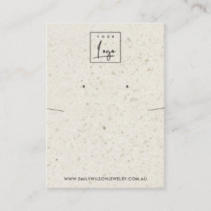 CARTE DE VISITE CHIC OFF BLANC TERRAZZO NECKLACE EARRING AFFICHAGE