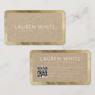 Carte De Visite Chic Or Blanc Moderne Élégant Minimaliste Kraft