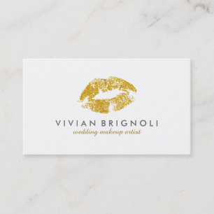 Carte De Visite Chic Parties scintillant or lèvres Mariage maquill