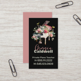 Carte De Visite Chic Piano enseignant aquarelle Art