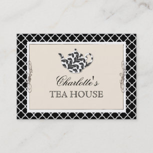 Carte de visite Chic Pink Teapot Café