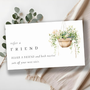 Carte De Visite Chic Poted Floral House Plantes Référer Un Ami