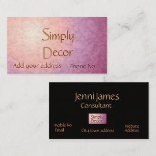 Carte De Visite Chic Pretty Pink Orange> Home Decor Business Card