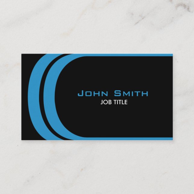 Carte De Visite Chic professionnel élégant moderne bleu (Devant)