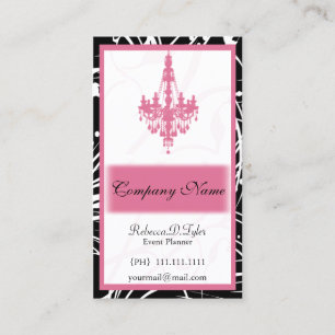 carte de visite chic rose
