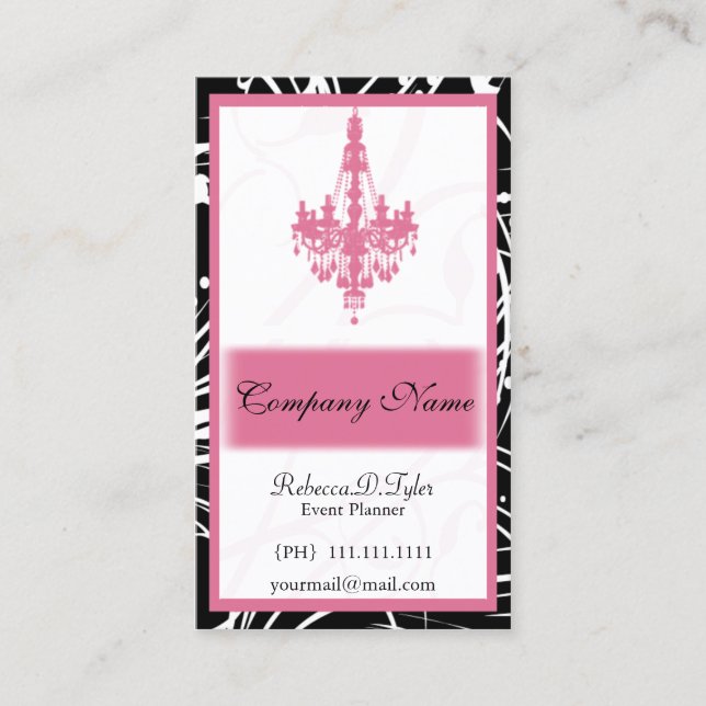 carte de visite chic rose (Devant)