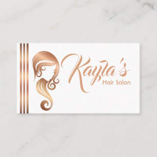 Carte De Visite Chic Rose Gold Beauty Girl Coiffeur & maquillage S