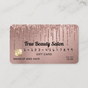 Carte De Visite Chic Rose Gold Parties scintillant métal Drift Cré