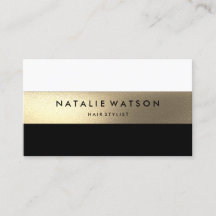 Chic Rough FAUX Gold Stripe Black White Modern 2