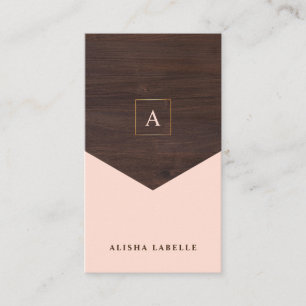 Carte De Visite Chic rougissent le bois rose et foncé et le