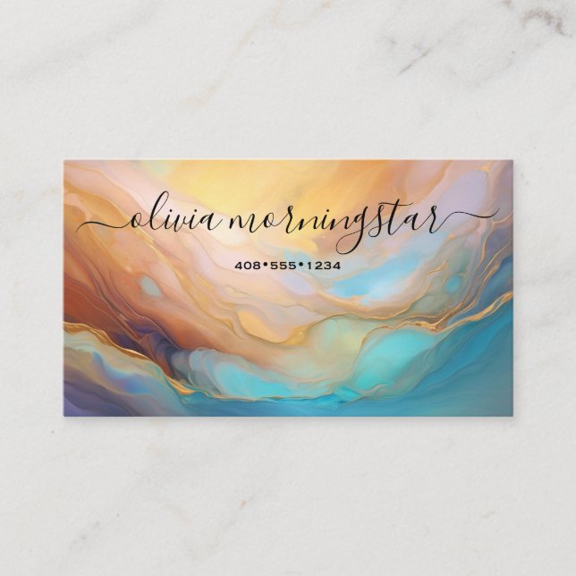 Carte De Visite Chic Signature Opalescent Abstrait  (Devant)