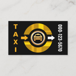 Carte De Visite Chic Taxi Jaune Pilote De Cabine