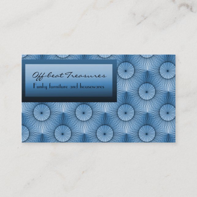 Carte de visite chic ultramoderne, bleu électrique (Devant)