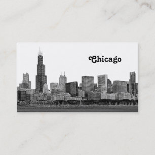 Carte De Visite Chicago Skyline Etché
