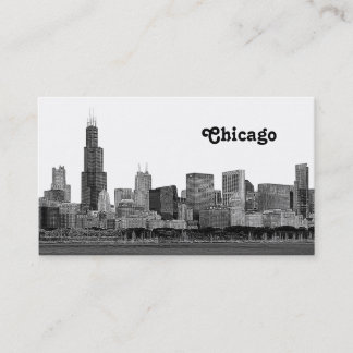 Carte De Visite Chicago Skyline Etché
