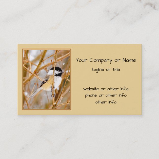 Carte De Visite Chickadee au plafond noir - Photo originale (Devant)