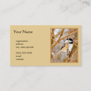 Carte De Visite Chickadee au plafond noir - Photo originale