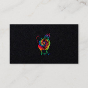Carte De Visite Chicken Tie Dye Hippie élevage de volaille Vintag