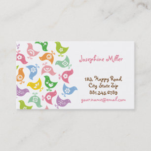 Carte De Visite Chicots à arc-en-ciel colorés Motif Whimsical