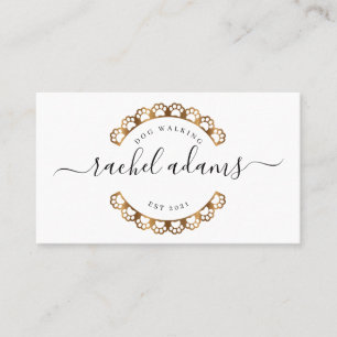 Carte De Visite Chien à pied.Chien assis, Chien à toiletter dans u