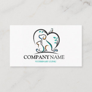 Carte De Visite Chien Animal Compagnon Logo Clinique Vétérinaire