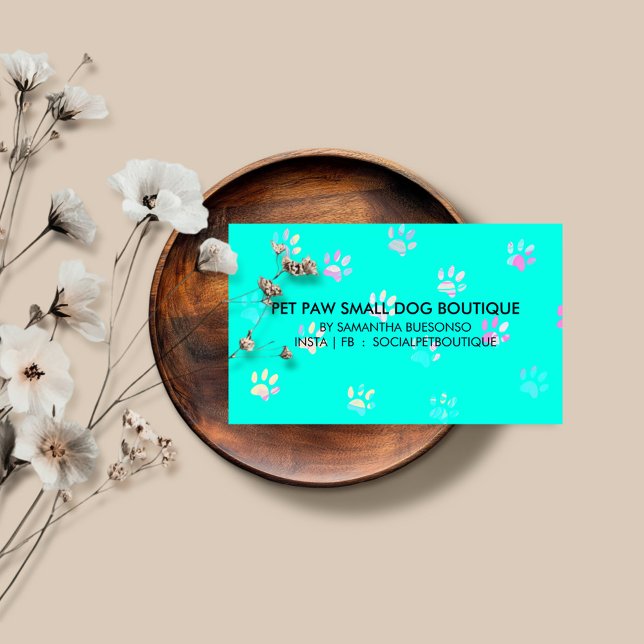 Carte De Visite Chien Animaux de compagnie Conception turquoise (Créateur téléchargé)