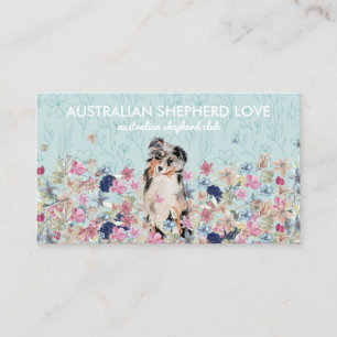 Carte De Visite Chien Australien Berger Australien Vert