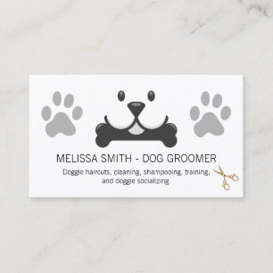 Carte De Visite Chien avec os Services de soins aux animaux