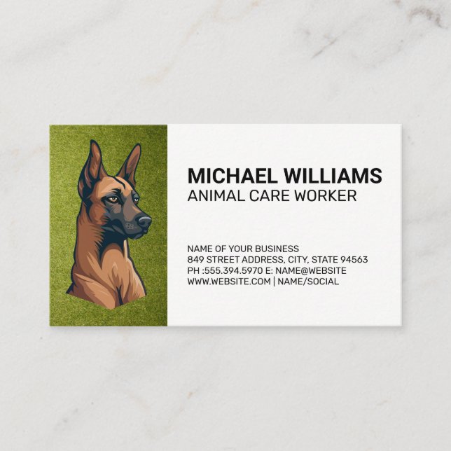 Carte De Visite Chien berger allemand | Turf | Service animal (Devant)