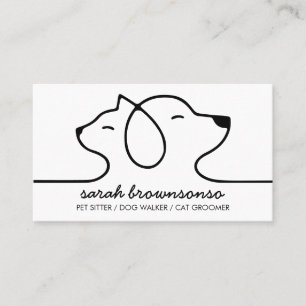 Carte De Visite Chien Chat Animalerie Logo art en ligne vétérinair