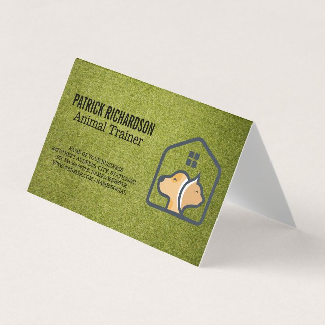 Carte De Visite Chien Chat Maison Logo | Services pour Animaux (Devant)