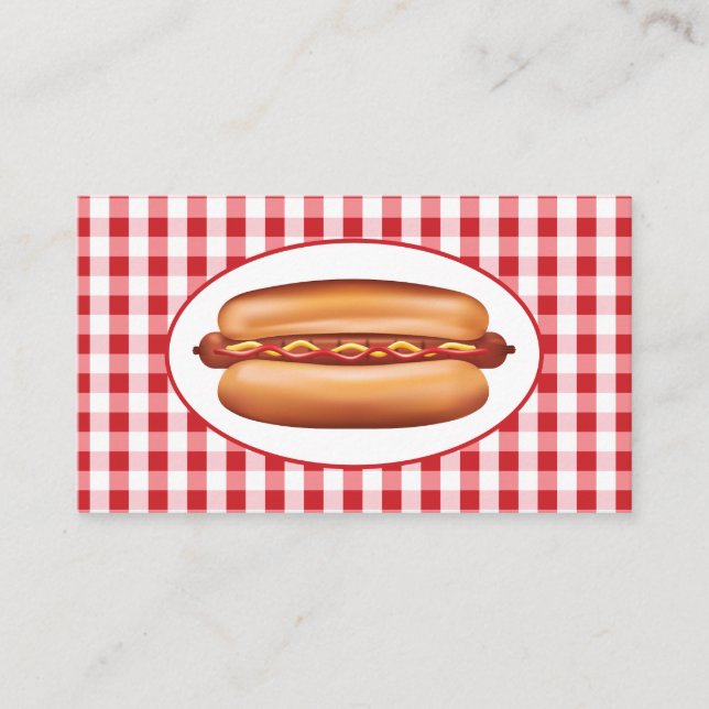 Carte De Visite Chien Chaud Pour Restaurant, Stand Ou Restauration (Devant)