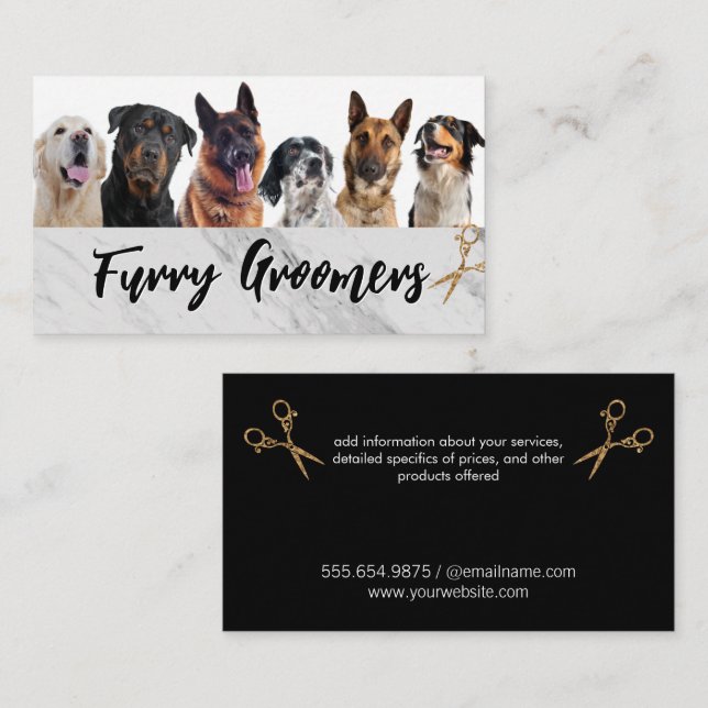 Carte De Visite Chien | Ciseaux | Groomers (Devant / Derrière)