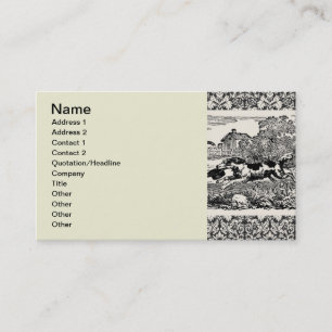 Carte De Visite Chien courant art animal antique illustration vict