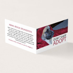 Carte De Visite Chien dans une couverture rouge, adoption de anima