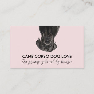 Carte De Visite Chien de corso en canne noire rose