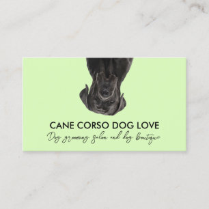 Carte De Visite Chien de corso en canne noire verte